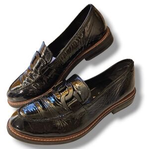 Ara Kyle 2 Women's Black Patent Loafers Chunky Chain Detail 6.5 US (Euro 4)